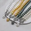 Collar de Perlas Redondas de Vidrio para Primavera Temprana 2025 Gargantilla para Mujer Lazo Simple Elegante Cadena para Clavícula de Alta Gama para Mujeres
