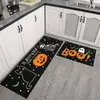Decoraciones de Halloween de Terror en Stock para Uso Doméstico, Tapetes de Cocina Absorbentes de Agua y Aceite de Fácil Cuidado, Juego de Dos Piezas, Tapetes para Entrada al por Mayor