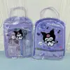 Conjunto de Papelaria Mochila de Aparência Sofisticada Cachorro Canela Gato Kuromi Zíper de PVC com Lápis Régua Papelaria