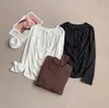 Elegante top de manga larga con cordón en la espalda, diseño nuevo simple y versátil de estilo coreano, protector solar, corte holgado, sin espalda, top sexy