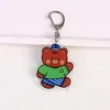 Chaveiro de acrílico transparente dupla face urso de desenho animado macio fofo estilo ins da Coreia do Sul acessórios de pingente para mochila escolar