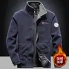 Nuevo abrigo de polar para hombre de primavera y otoño, abrigo de polar grueso forrado para otoño e invierno, chaqueta casual para exteriores de lana de cordero, suéter para hombre