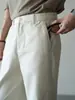 Pantalones casuales de algodón Lyocell semi-elásticos en la cintura, fluidos y elásticos para hombre, pantalones rectos de pierna ancha, fáciles de cuidar, para otoño de 2026