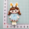 Nuevo Dibujo Animado Lindo Orejas de Conejo Niñita DIY Pegamento en Crema Funda para Teléfono Pegatina para Refrigerador Orificio para Llavero Pegatina para Zapatos