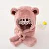 Chapéu de Inverno para Crianças com Cachecol e Máscara Integrados Chapéu à Prova de Vento para Meninos e Meninas Chapéu Quente de Pelúcia para Bebê Conjunto de Duas Peças