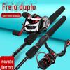 Conjunto de Vara de Isca Amazon Carretel de Gota d'Água Conjunto Completo Vara de Pesca Equipamento de Pesca Vara de Longo Alcance Vara de Isca Preta Vara de Pesca