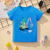 Camiseta Infantil de Verão Manga Curta 25 Anos Nova Meninos Desenho Escavadeira Roupas Camiseta Infantil de Verão Manga Meia