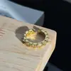 Anillo Abierto de Encaje con Circonita de Diamante Completo de Lujo Ligero Diseño de Nicho Moda Exquisita de Gama Alta para Mujeres