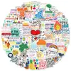 100 Pegatinas de Texto Inspirador para Compra Directa Transfronteriza, Frases Inspiradoras en Inglés, Pegatinas Artísticas y Creativas para Papelería Estudiantil