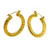 Pendientes Huecos de Círculo en Acero Inoxidable Chapado en Oro de 18 Quilates, Europeos y Americanos Transfronterizos para Mujer, Pendientes de Acero de Titanio Exagerados de Alta Gama al por Mayor