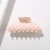 Nuevo pinza de tiburón colorida de lunares transfronteriza, pinza para el pelo semicircular de ABS, clásica y atemporal, accesorio para el pelo de pinza con estampado versátil