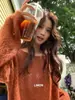 O SUÉTER LIMON Chá Verde Limão - Suéter estilo coreano, de manga comprida, modelagem solta, gola redonda, casual, tricô afina a silhueta, roupa feminina outono/inverno