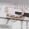 Pulseira Tecida de Golfinho Design de Nicho Ins Contas de Vidro Imitação Cristal Gelado Flor de Prata Pulseira de Amizade Atacado