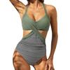[Traje de banho feminino multicolorido europeu e americano] maiô de uma peça estilo cruzado Amazon comércio exterior transfronteiriço maiô feminino