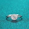 Anillo de moissanita XYL, bolsa redonda de 50 puntos, Joker, moda coreana, anillo de diamantes, fábrica, venta al por mayor en vivo