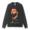Camiseta de Manga Corta Estampada Benima Karim Benzema Estilo Retro Americano Transfronteriza Sudadera con Capucha Versátil Cuello Redondo Pesado