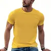 [Camiseta de Algodão Tamanho Europeu] Nova Camiseta Lisa da Moda Europeia e Americana com Gola Redonda para Homens e Mulheres, Manga Curta Casual, Cor Verde Militar