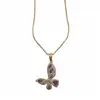 Collar Colgante de Mariposa de Zircón, Exquisito, Sencillo, Moderno y de Diseño Personalizado, Cadena para Clavícula, Joyería de Lujo Ligero y de Alta Gama para Mujeres