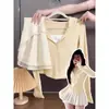 Roupa de Proteção Solar de Seda Gelada para Mulheres 2026 Novo Estilo Cintura Fina Proteção UV Top Esportivo Curto Tamanho Pequeno Jaqueta Verão