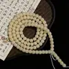 Pulsera de múltiples hilos de cuentas cilíndricas estilo antiguo de raíz de Bodhi color amarillo lechoso natural para manualidades, Pulsera DIY de semilla de Bodhi al por mayor