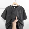 Camiseta de Algodón Puro Lavada y Desgastada Talla Europea 260g, Top Holgado Oversize Vintage para Hombre con Hombros Caídos y Manga Corta Personalizado