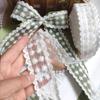 Lazo de encaje bordado blanco para manualidades, accesorios de joyería hechos a mano, accesorios de tela para ropa, cinta para ramo