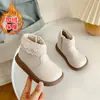 Botas estilo Martin de doble capa con forro de felpa de algodón para niñas, estilo coreano, nuevas zapatillas de princesa con cordones para otoño e invierno 2026, botines elegantes