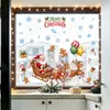 Festival de Navidad Múltiples Estilos Papá Noel Reno Pegatinas para Ventana Vidrio de Escaparate Puerta de Cristal Decoración Pegatinas Electrostáticas para Vidrio