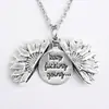 Collar con letras grabadas de girasol, joyería transfronteriza europea y americana de aleación con flores, venta al por mayor