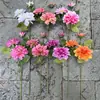 Dalias artificiales rosas, peonías y peonías con 3 tallos coloridos para decoración de salón de bodas y decoración del hogar.
