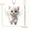 Transfronteiriço Novo Acrílico Plano Anjo Gato Enfeite para Pendurar no Carro Decoração de Casa Pingente Decoração para Pendurar no Carro Desenho Animado
