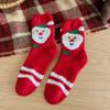 Meias de Natal transfronteiriças não soltam pelos outono e inverno espessadas quentes coral fleece casa chão panturrilha meias meias de desenho animado