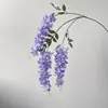 Flor Artificial com 3 Galhos, Violeta Pendente, Decoração de Teto para Casamento, Trepadeira de Flores Pendentes, Adereço para Foto, Exportação