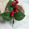 1cm Simulação Fruta Vermelha DIY Chapéu Acessórios de Cabelo Guirlanda Fruta Vermelha Decoração de Natal Fruta Vermelha Ramo Enrolado à Mão Acessórios de Natal
