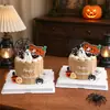 Decoración de Pastel de Halloween Adorno de Fantasma de Goma Suave Telaraña Murciélago Festival de Halloween Topper Feliz