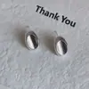 Pendientes de Plata S925 con Aguja, Simples, Versátiles, de Gama Alta, Cepillados, para Uso Diario, Estilo Minimalista, Nuevos