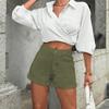 47 # Em Estoque-10272 # Moda Feminina Transfronteiriça da Amazon Tendência Europeia e Americana Cintura Alta Modelador Perna Reta Larga Shorts Jeans