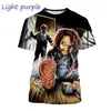 Camiseta Masculina Gola Redonda Manga Curta Estampa de Fantasma de Halloween Impressão 3D Transfronteiriça Nova Venda Direta da Fábrica Fornecimento