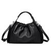 Bolso de Mujer de Cuero Genuino Transfronterizo, Diseño de Nicho Nuevo, Bolso Nube Plisado Retro a la Moda, Bolso de Mano Versátil Bandolera de Un Hombro