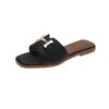 Pantuflas de moda de verano para mujer para exteriores, colección primavera 2026, sandalias de suela plana y punta cuadrada, perfectas para vacaciones y salidas a la playa