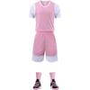 Uniforme de Basquete Falso Duas Peças Manga Curta Uniforme de Jogo para Unidade Escolar Uniforme de Basquete Adulto Infantil Número Impresso