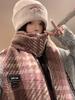 Haze Blue Scarf Feminino Inverno Novo Espessado Quente Houndstooth Macio Ceroso Cachecol Xale de Alta Qualidade com Casaco