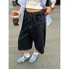 Retro Americano Verão Novos Calças Capris de Sarja Crua Design Masculino e Feminino Senso de Rua Soltos de Perna Larga Tendência Marca