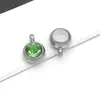 Acero Inoxidable Agujero Vertical Doce Piedras de Nacimiento 6mm Piedra Brillante Piedra de la Suerte Colgante Colgante Accesorios para Joyería DIY Collar