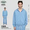Ropa para Hombre Ckx Felpa Gruesa Forrada de Polar de Peso Pesado 350g Niebla Estilo Americano 19 Colores Sudadera con Capucha Holgada de Doble Cremallera