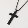 Collar Cruz Simple de Acero Inoxidable Transfronterizo Europeo y Americano Material en Blanco sin Palabras Collar de Cadena de Perlas Regalo de Vacaciones