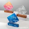 Trofeo acrílico personalizado, premios hechos a medida para empleados destacados en reuniones anuales, adornos de cristal creativos, premio acrílico