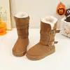Botas de Nieve para Niñas con Forro de Felpa Botas Altas para Niños Invierno 2026 Nuevo Estilo Zapatos Grandes de Algodón para Niñas Botas de Caña Alta Suela Suave Cálida