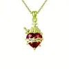 Collar con Colgante de Cruz de Zirconia Roja en Forma de Corazón, Cadena de Clavícula de Moda con Incrustaciones de Diamantes de Zirconia en Forma de Corazón, Cadena Creativa para el Cuello Dorada con Forma de Corazón