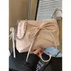 Bolso de hombro plisado de estilo ballet con lazo, nuevo, de alta calidad y moderno, bolso cruzado versátil e informal con cadena para mujer